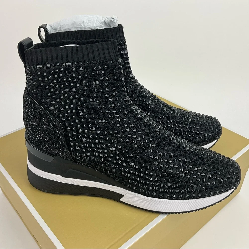 Michael Kors Black Skyler Bootie Sparkle Womens Size 8 New In Box - Picture 6 of 11